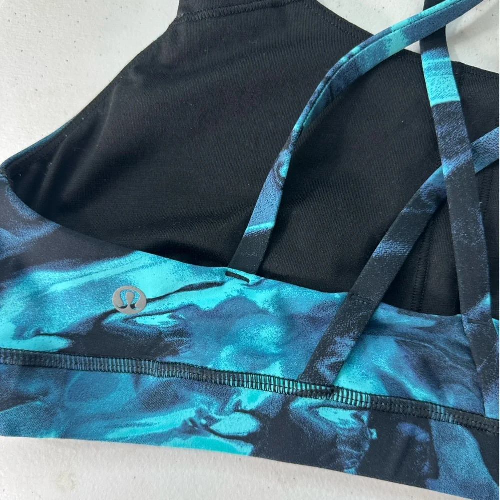 Lululemon Energy Bra (Nulux) Flux Energy Bra 50g Multi Black Size 8